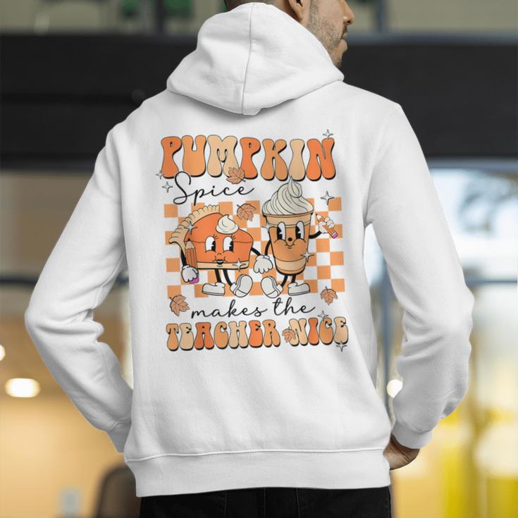 Pumpkin Spice Makes The Teacher Nice Teacher Graduation Men's Hoodie Back Print, funny gift Pumpkin Spice Makes The Teacher Nice Teacher Graduation Men's Hoodie Back Print, funny gift