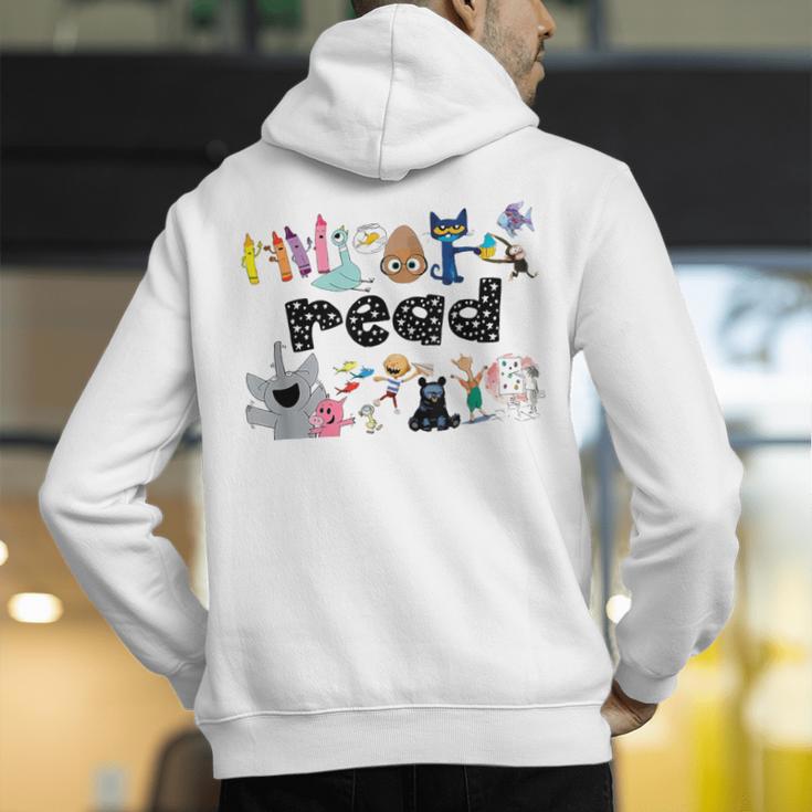Read Children's Books Teacher Men's Hoodie Back Print, funny gift