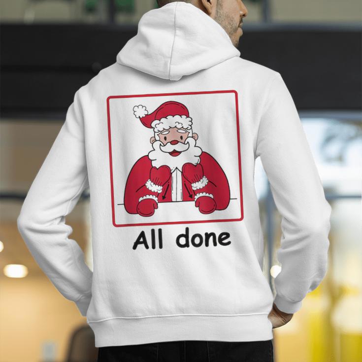 Retro All Done Christmas Special Ed Teacher Team Santa Women Men's Hoodie Back Print, funny gift