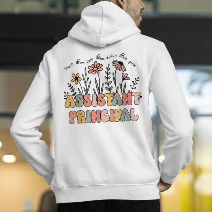 Retro Floral Assistant Principal Shirt For Teachers Day Men's Hoodie Back Print, funny gift