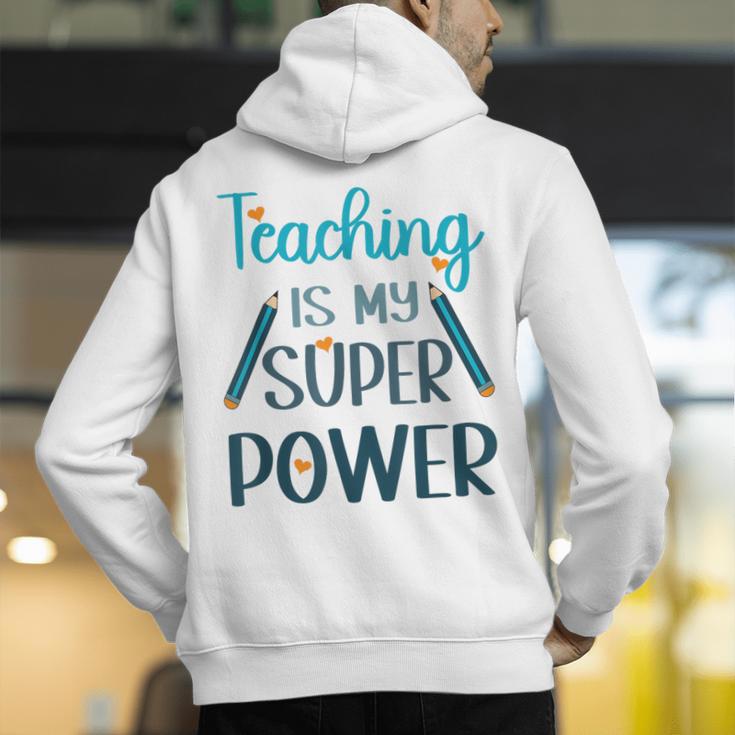 Retro Groovy Teaching Is My Super Power Teacher's Present Men Women Men's Hoodie Back Print, funny gift Retro Groovy Teaching Is My Super Power Teacher's Present Men Women Men's Hoodie Back Print, funny gift