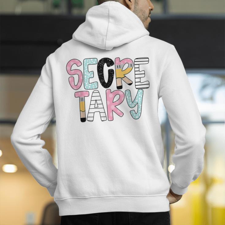 Retro Secretary Back To School Teacher Appreciation Men's Hoodie Back Print, funny gift Retro Secretary Back To School Teacher Appreciation Men's Hoodie Back Print, funny gift