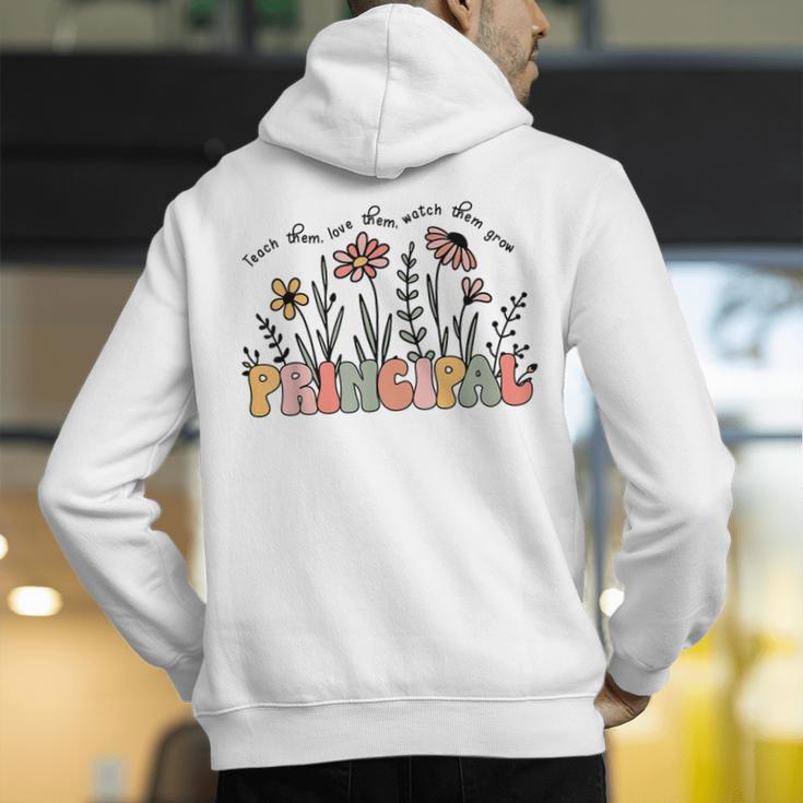 Retro Vintage Floral Principal Shirt For Women Teachers Day Men's Hoodie Back Print, funny gift Retro Vintage Floral Principal Shirt For Women Teachers Day Men's Hoodie Back Print, funny gift