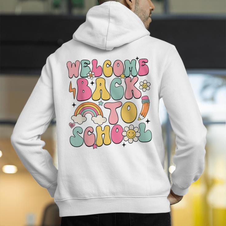 Retro Welcome Back To School Teacher Appreciation Boys Girls Men's Hoodie Back Print, funny gift Retro Welcome Back To School Teacher Appreciation Boys Girls Men's Hoodie Back Print, funny gift