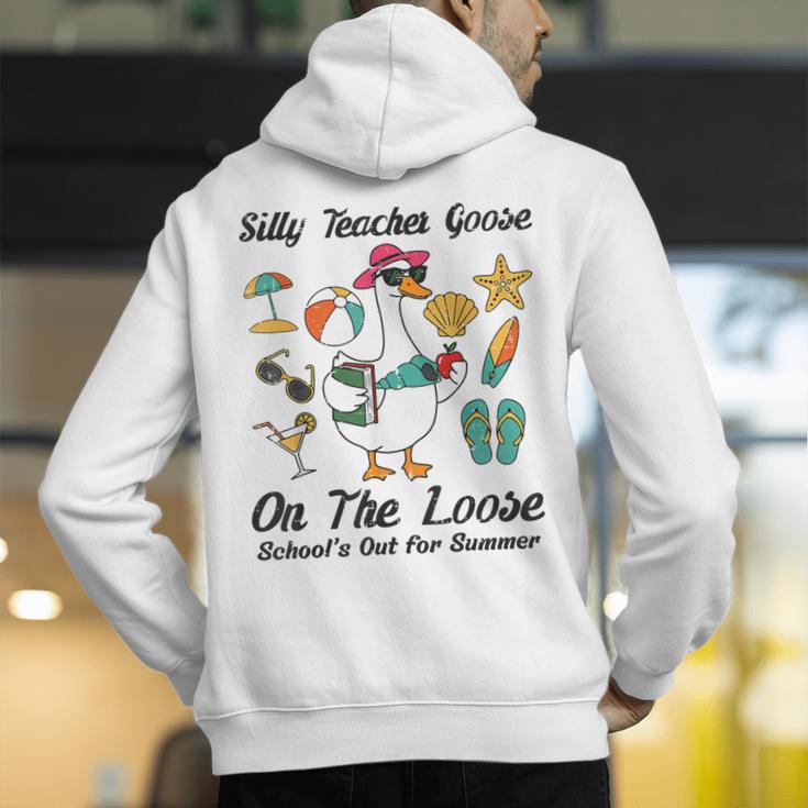 Silly Teacher Goose On The Loose School Out Summer Women Men Men's Hoodie Back Print, funny gift Silly Teacher Goose On The Loose School Out Summer Women Men Men's Hoodie Back Print, funny gift