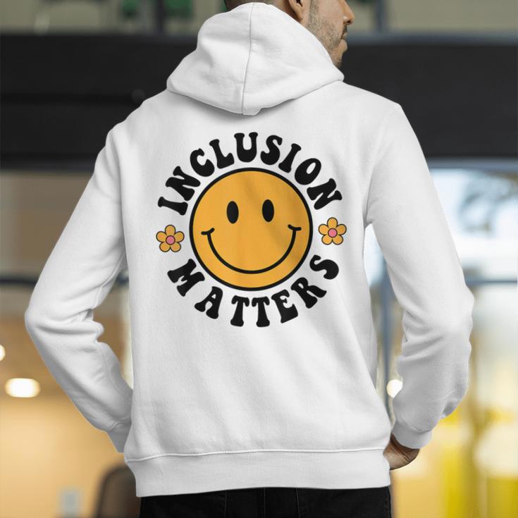 Special Education Teacher Autism Awareness Inclusion Matters Men's Hoodie Back Print, funny gift