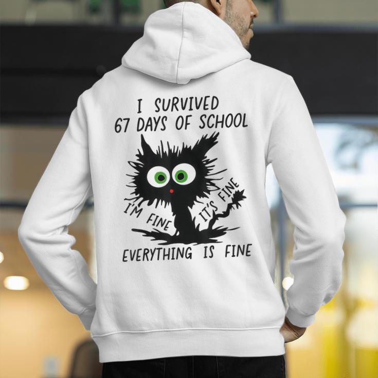 I Survived 67 Days Of School Teachers Students Humor Men's Hoodie Back Print, funny gift I Survived 67 Days Of School Teachers Students Humor Men's Hoodie Back Print, funny gift