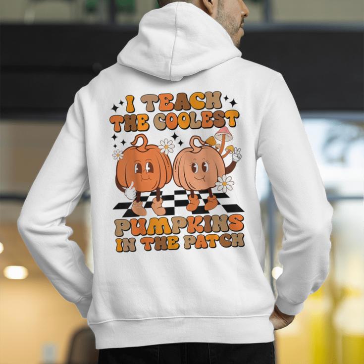 I Teach The Coolest Pumpkins In The Patch Teacher Halloween Men's Hoodie Back Print, funny gift