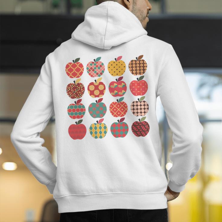 Teacher Apple Back To School Art For School Supplies Men's Hoodie Back Print, funny gift