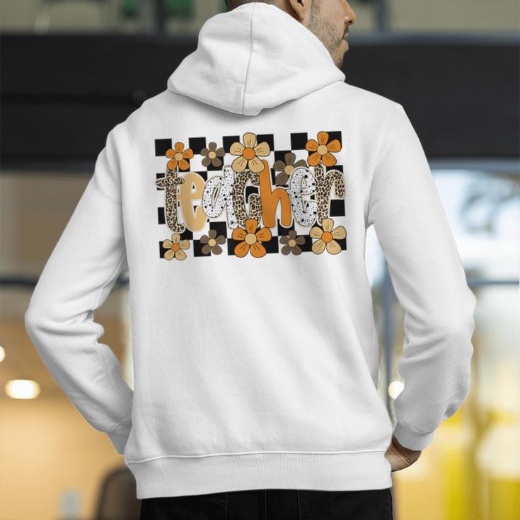 Teacher Appreciation Boho Floral Leopard Checkered Men's Hoodie Back Print, funny gift Teacher Appreciation Boho Floral Leopard Checkered Men's Hoodie Back Print, funny gift