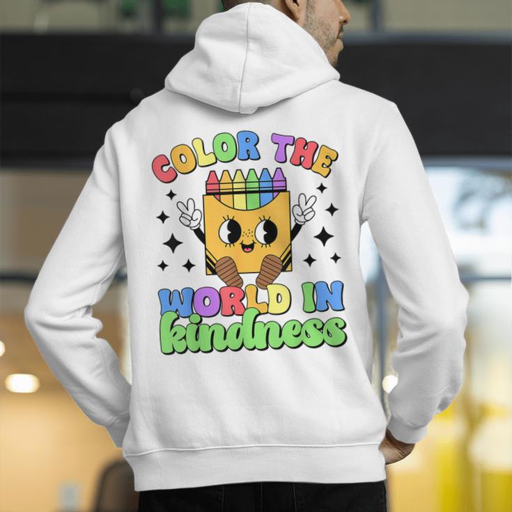 Teacher Back To School Color In Kindness Crayon Pencil Men's Hoodie Back Print, funny gift Teacher Back To School Color In Kindness Crayon Pencil Men's Hoodie Back Print, funny gift