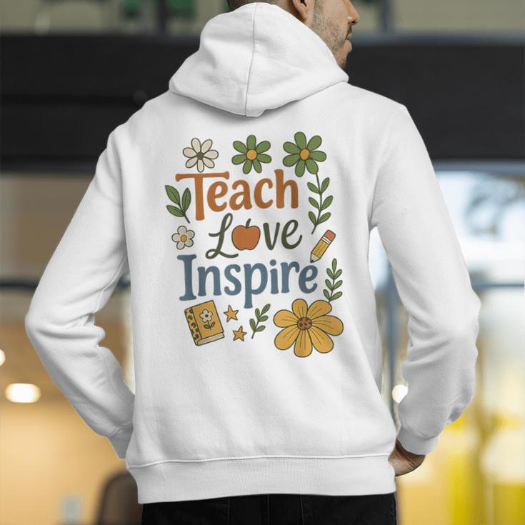 Teacher Inspire Love Men's Hoodie Back Print, funny gift Teacher Inspire Love Men's Hoodie Back Print, funny gift