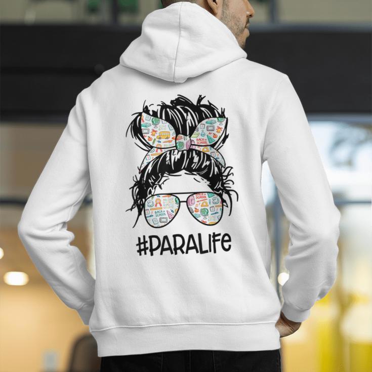Teacher Para Life Tee Paraprofessional Cute Messy Bun Men's Hoodie Back Print, funny gift Teacher Para Life Tee Paraprofessional Cute Messy Bun Men's Hoodie Back Print, funny gift