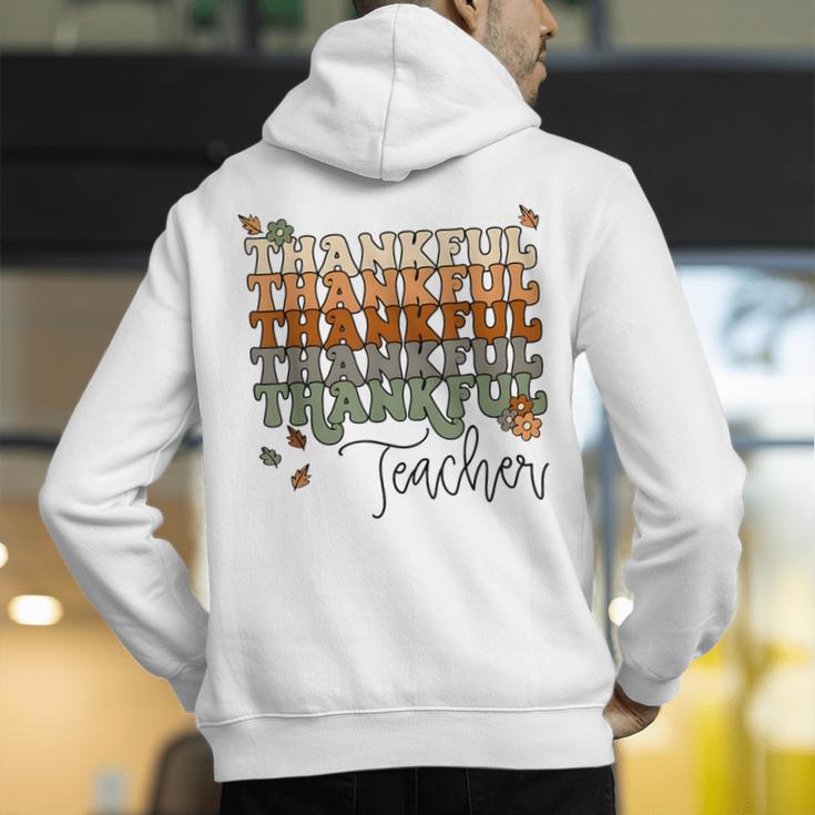 Thankful Teacher Thanksgiving Fall Pumpkin Turkey Men's Hoodie Back Print, funny gift Thankful Teacher Thanksgiving Fall Pumpkin Turkey Men's Hoodie Back Print, funny gift
