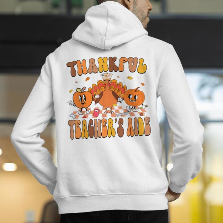 Thankful Teacher's Aide Thanksgiving Autumn Fall Women Men Men's Hoodie Back Print, funny gift