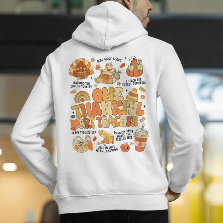 Thanksgiving One Thankful Art Teacher Fall Groovy Men Women Men's Hoodie Back Print, Groovy Teacher Hoodies, funny gift Thanksgiving One Thankful Art Teacher Fall Groovy Men Women Men's Hoodie Back Print, Groovy Teacher Hoodies, funny gift