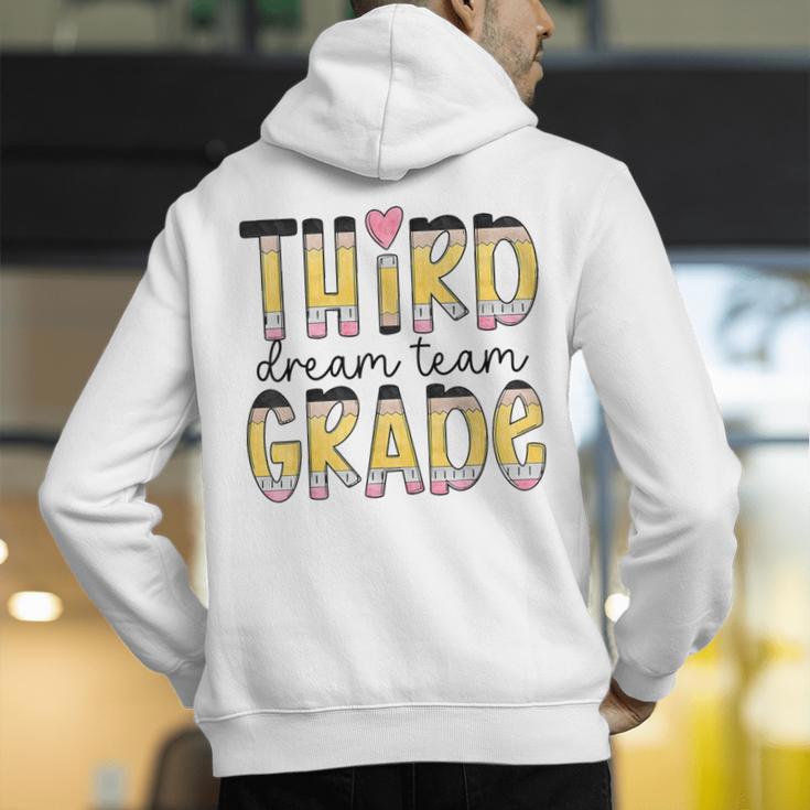 Third Grade Dream Team Back To School 3rd Grade Teacher Men's Hoodie Back Print, funny gift