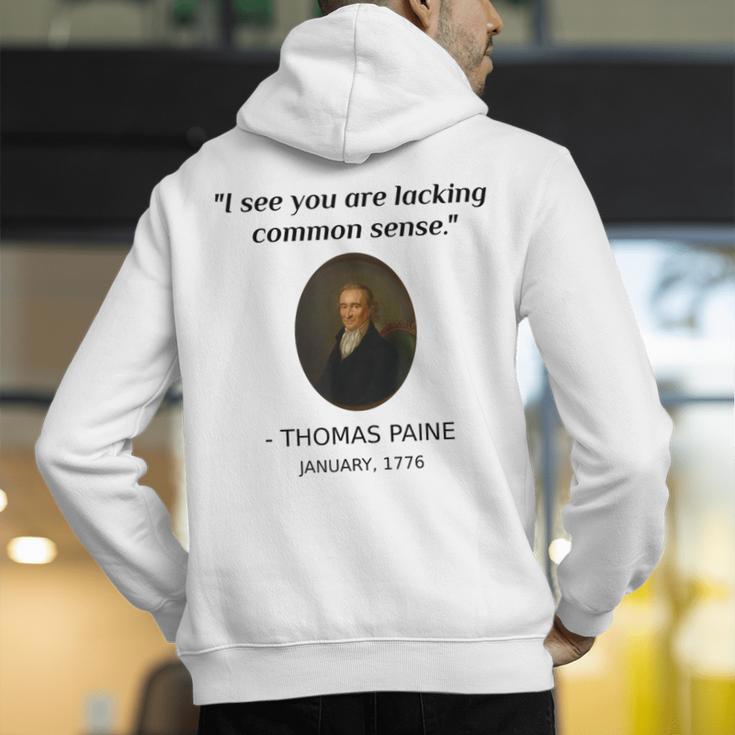 Thomas Paine Common Sense USA History Teacher Student Men's Hoodie Back Print, History Teacher Hoodies, funny gift