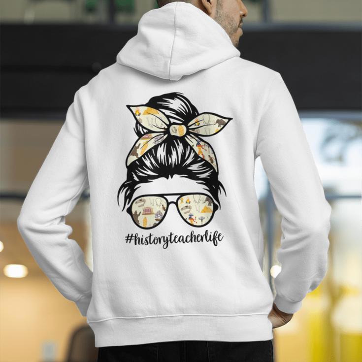 History Teacher Messy Bun Life Hair Glasses Men's Hoodie Back Print, History Teacher Hoodies, funny gift History Teacher Messy Bun Life Hair Glasses Men's Hoodie Back Print, History Teacher Hoodies, funny gift