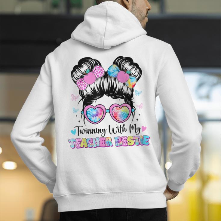 Twinning With My Teacher Bestie Twin Day Friends Teacher Men's Hoodie Back Print, funny gift