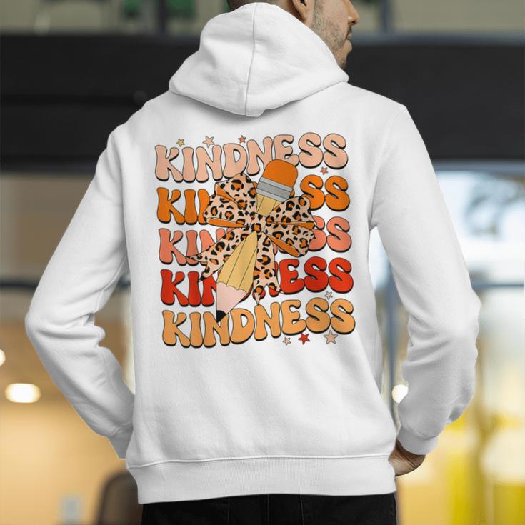Unity Day Orange Kindness Teacher Bow Anti Bullying Be Kind Men's Hoodie Back Print, funny gift