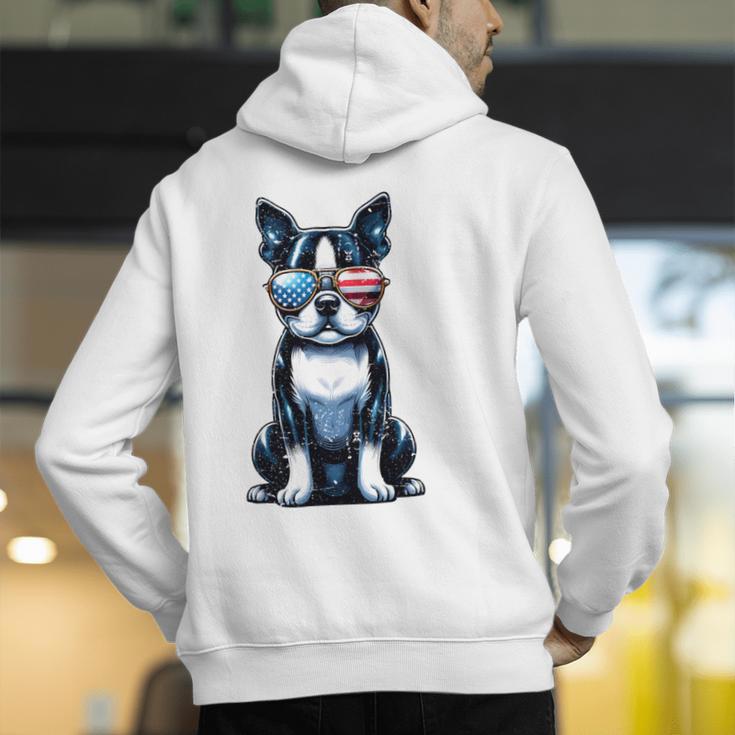 USA Flag Boston Terrier Best Dog Mom Ever 2025 Men's Hoodie Back Print, Boston Terrier Mom Hoodies, funny gift