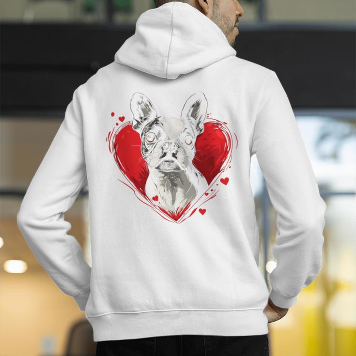 Valentine's Day Boston Terrier Dog Men's Hoodie Back Print, funny gift