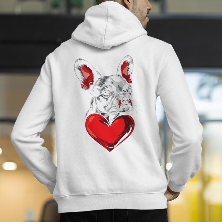 Valentine's Day Boston Terrier Dog Vector Men's Hoodie Back Print, funny gift
