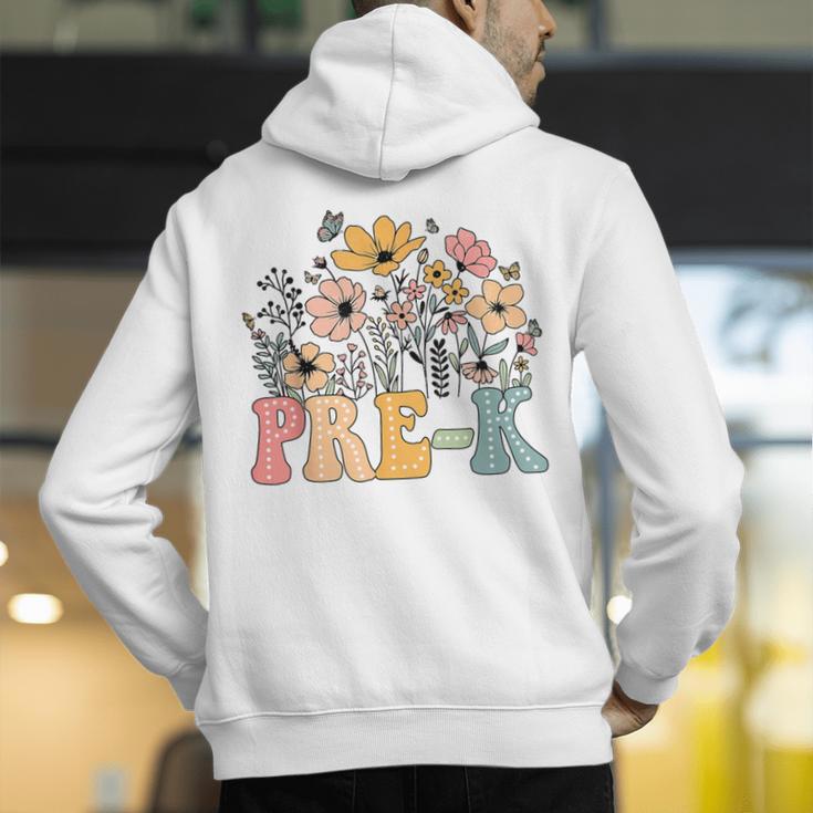 Wildflower Pre-K Preschool Team Floral Teacher Girls Men's Hoodie Back Print, funny gift Wildflower Pre-K Preschool Team Floral Teacher Girls Men's Hoodie Back Print, funny gift