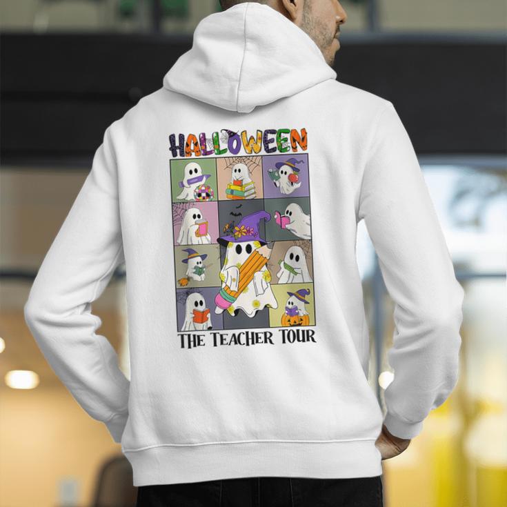Women Halloween The Teacher Tour Ghosts Pencil Pumpkins Men's Hoodie Back Print, funny gift