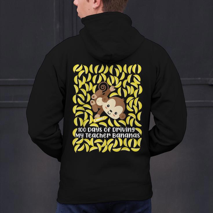 100th Day Of School Teacher Monkey Pun Banana For Men Women Girls Kids Men's Hoodie Back Print, gift for family, gift for coworker