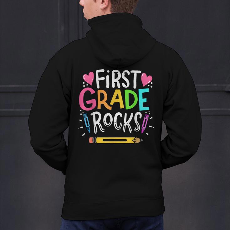 1st Grade Teacher Men's Hoodie Back Print, gift for family, gift for coworker