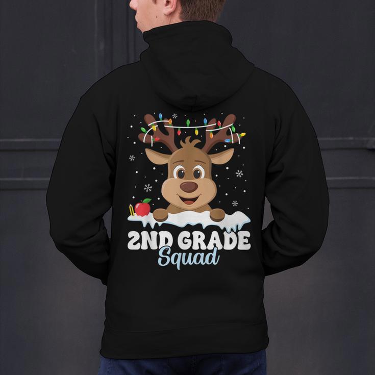2nd Grade Teacher Christmas Second Grade Squad Reindeer Xmas For Men Women Kids Men's Hoodie Back Print, 2nd Grade Teacher Hoodies, gift for family, gift for coworker