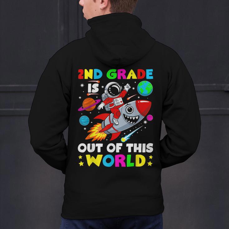 2nd Grade Is Out Of This World Space Rocket Planets Teacher Men's Hoodie Back Print, 2nd Grade Teacher Hoodies, gift for family, gift for coworker