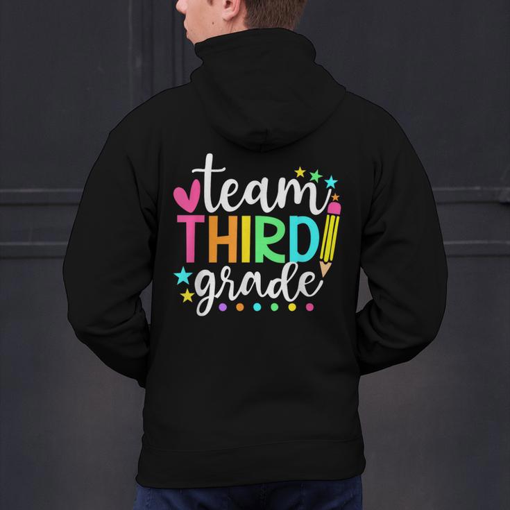 3rd Grade Team Pencil Teacher Student Back To School Girls Men's Hoodie Back Print, gift for family, gift for coworker