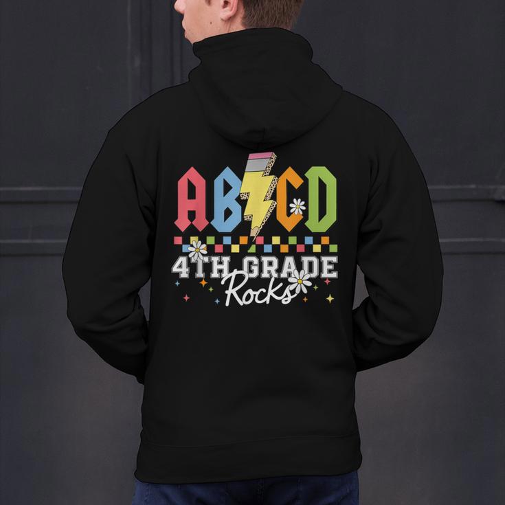 4th Grade Rocks ABCD Back To School Rock Teachers Men's Hoodie Back Print, gift for family, gift for coworker