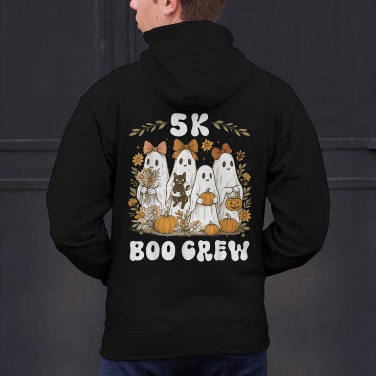 5K Boo Crew Halloween Teacher K5 Floral Ghost Trick Or Teach Men's Hoodie Back Print, gift for family, gift for coworker