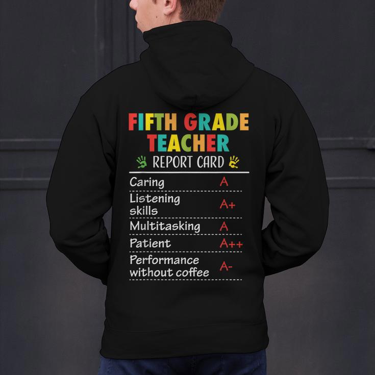5th Grade Teacher Report Card Appreciation Men Women Men's Hoodie Back Print, gift for family, gift for coworker