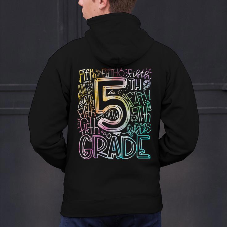 5th Grade Typography Team Fifth Grade Teacher Back To School Men's Hoodie Back Print, gift for family, gift for coworker