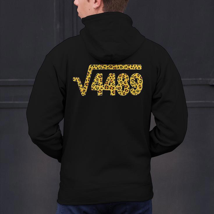 6 7 Leopard Pattern Meme Square Root 4489 Slang Math Teacher Men's Hoodie Back Print, gift for family, gift for coworker