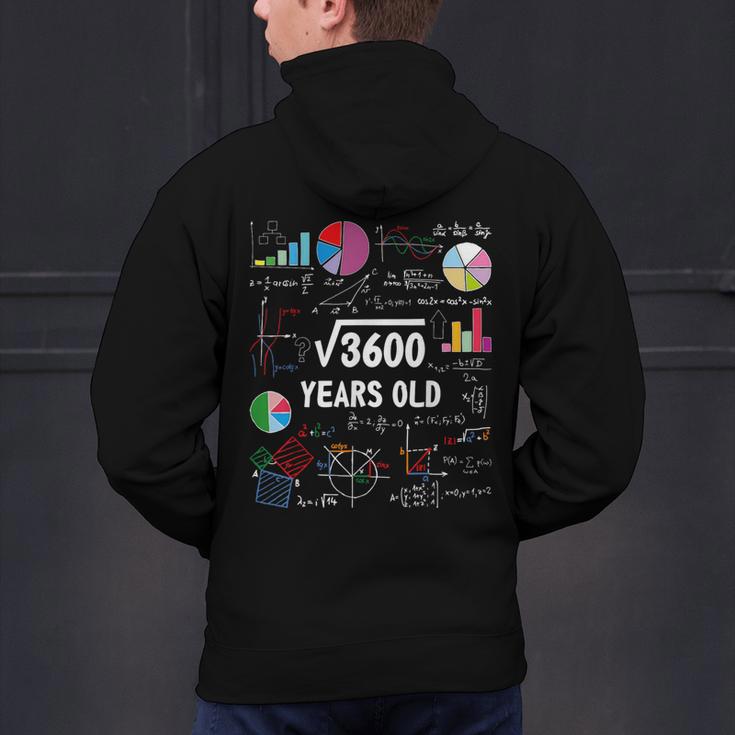 60 Year Old Math Teacher Square Root Of 3600 60th Birthday Men's Hoodie Back Print, gift for family, gift for coworker