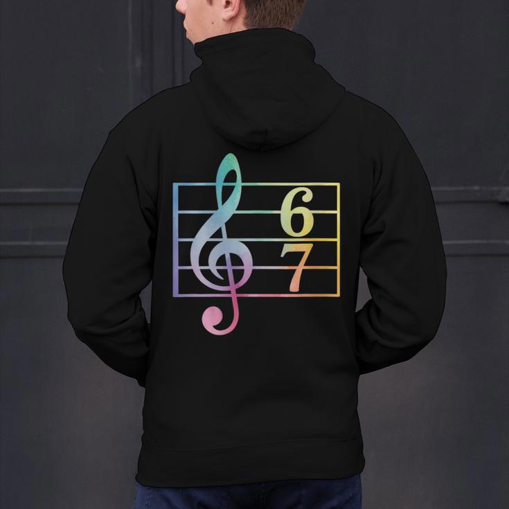 67 Music Meme Slang Six Seven Music Teacher Musician Men's Hoodie Back Print, gift for family, gift for coworker