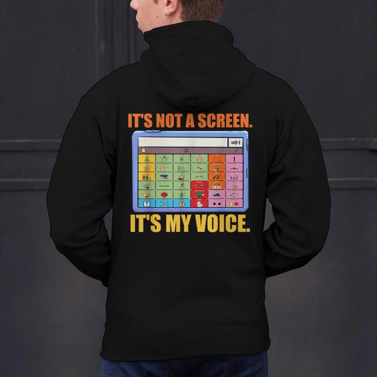 AAC Awareness AAC Teacher It's Not A Screen It's My Voice Men Women Men's Hoodie Back Print, gift for family, gift for coworker AAC Awareness AAC Teacher It's Not A Screen It's My Voice Men Women Men's Hoodie Back Print, gift for family, gift for coworker
