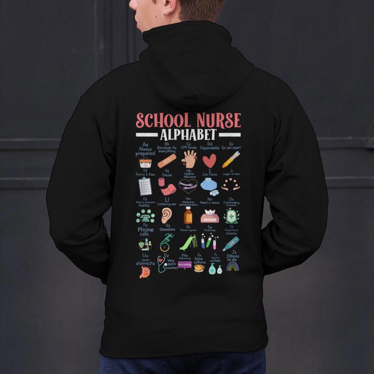 ABC School Nurse Alphabet Student Teacher Health Worker Men's Hoodie Back Print, gift for family, gift for coworker ABC School Nurse Alphabet Student Teacher Health Worker Men's Hoodie Back Print, gift for family, gift for coworker