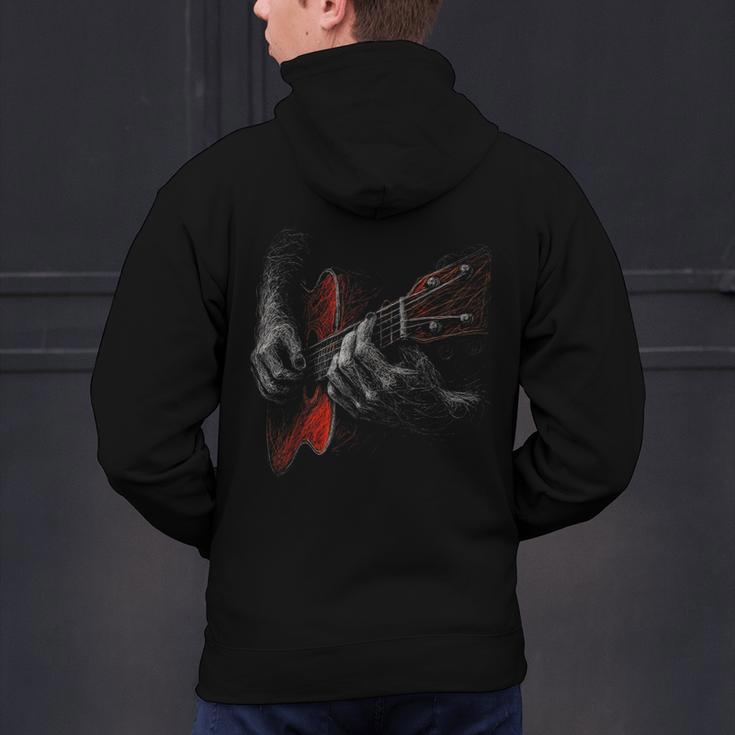 Acoustic Guitar Player Shirt Vintage Music Teacher Guitarist Men's Hoodie Back Print, gift for family, gift for coworker