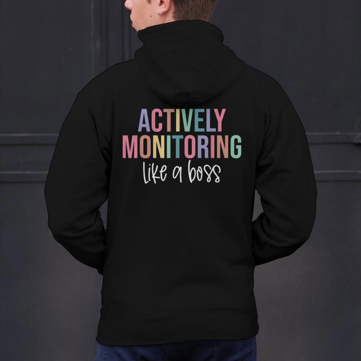 Actively Monitoring Like A Boss Shirt State Testing Teacher Men's Hoodie Back Print, gift for family, gift for coworker Actively Monitoring Like A Boss Shirt State Testing Teacher Men's Hoodie Back Print, gift for family, gift for coworker