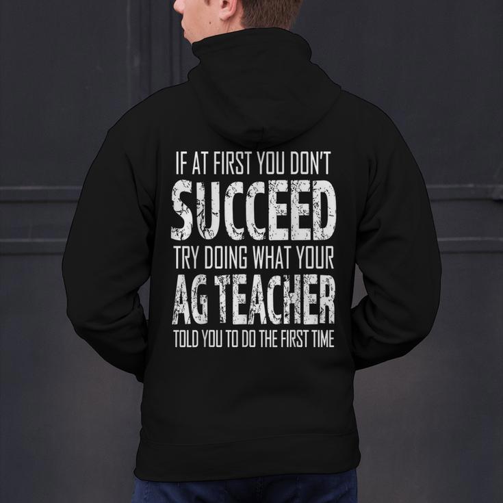 AG Teacher Shirt If At First You Don't Succeed Agriculture Men's Hoodie Back Print, gift for family, gift for coworker