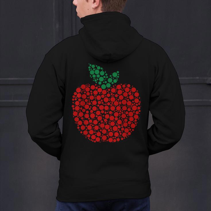 Apple Dot Pattern Art Teacher Appreciation Men Women Humor Men's Hoodie Back Print, gift for family, gift for coworker