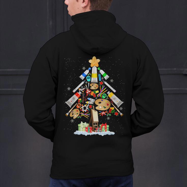 Art Christmas Tree Merry Christmas Artist Art Teacher Men's Hoodie Back Print, gift for family, gift for coworker Art Christmas Tree Merry Christmas Artist Art Teacher Men's Hoodie Back Print, gift for family, gift for coworker