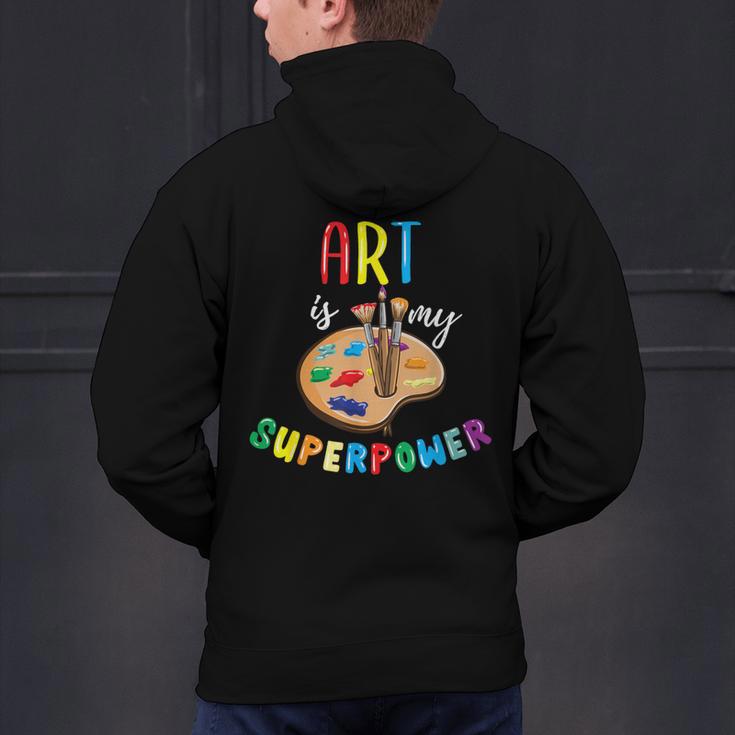 Art Is My Superpower Art Teacher Men's Hoodie Back Print, gift for family, gift for coworker Art Is My Superpower Art Teacher Men's Hoodie Back Print, gift for family, gift for coworker